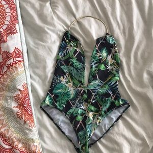 ASOS one piece tropical bathing suit